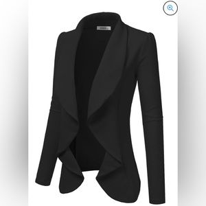 NWT Doublju Women's Long Sleeve Draped Wide Shawl Lapel Blazer